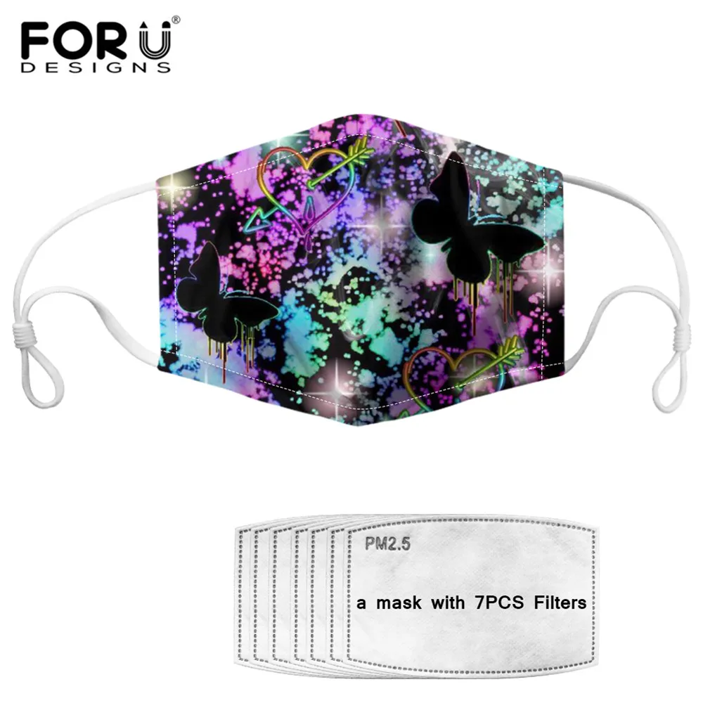 

FORUDESIGNS Kids Mask Anti Dust Mask Activated Carbon 7 Filter Windproof Galaxy Pattern Adult a Half Face Face Mask mascherine