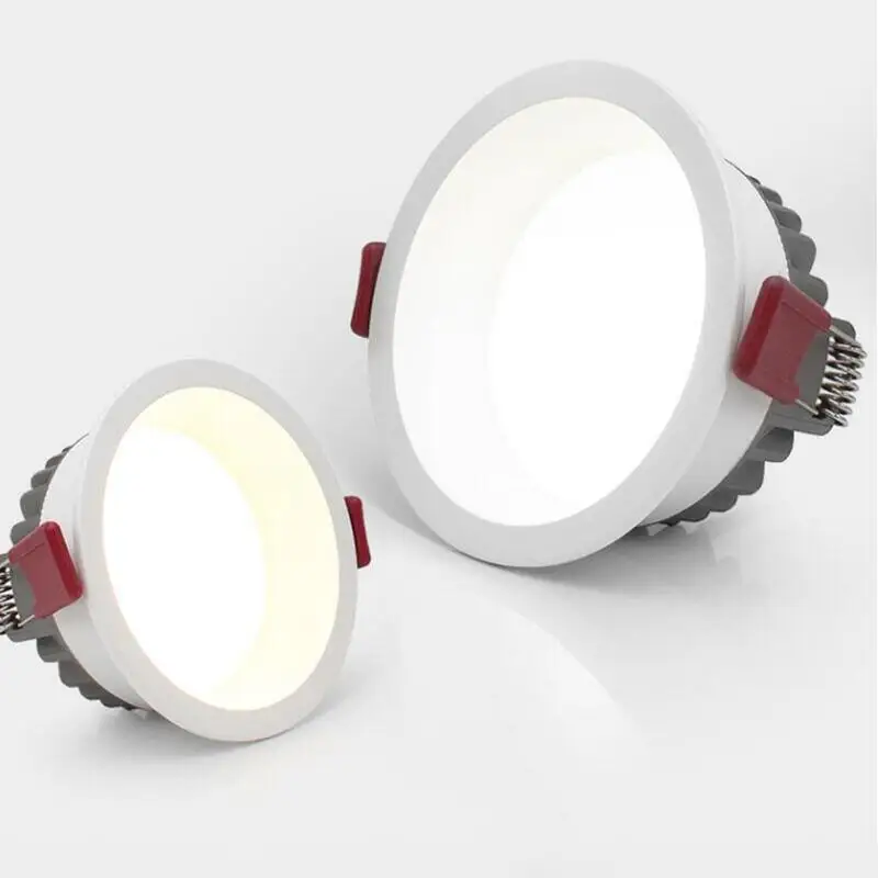 디밍이 가능한 매입형 눈부심 방지 LED 다운라이트 9W/12W/15W/18W LED 천장 스포트라이트 AC85265V 배경 램프 실내 조명
