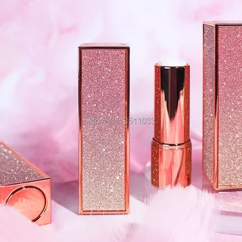

12.1mm Pink Gradient Press Lipstick Tube DIY Makeup Tool Plastic Lip Balm Package Container Beauty Refillable Rouge Bottle