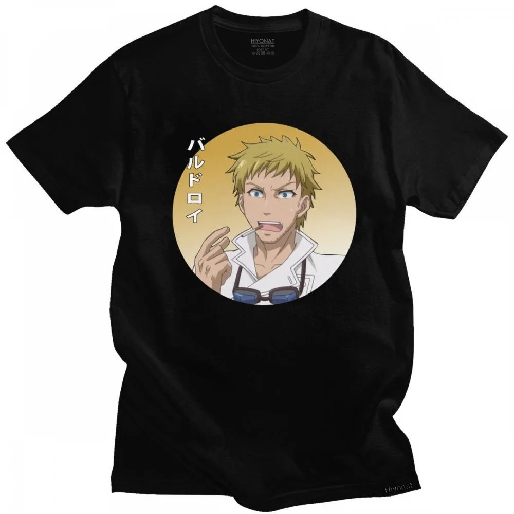Fashion Japanese Black Butler T Shirt Men's Anime Name Baldroy Tshirt Short Sleeve Cotton Tee Leisure Manga Bard Bardroy T-shirt | Мужская