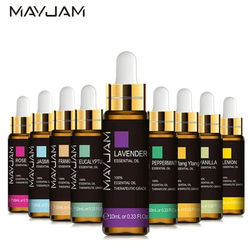 10ML Lavender Essential Oil Diffuser Pure Essential Oils Rose Eucalyptus Jasmine Vanilla Mint Sandalwood Tea Tree Aroma Oil