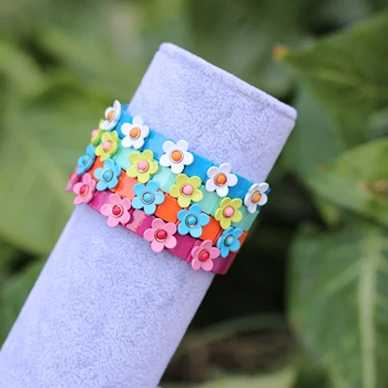 

Colorful Enamel Bracelet Suitable For Ladies colored flowers Bracelet Rainbow Fashion Jewelry.