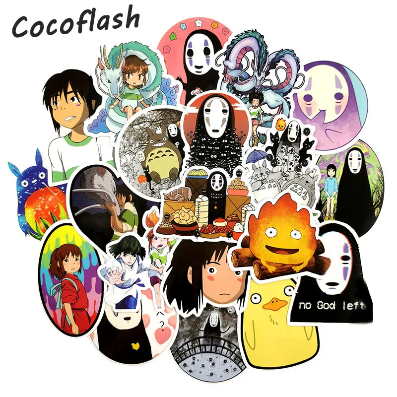 10/50 Pcs/set Cute Anime Hayao Miyazaki Spirited Away No Face Man Sticker Decal For Phone Car Laptop Waterproof Stickers
