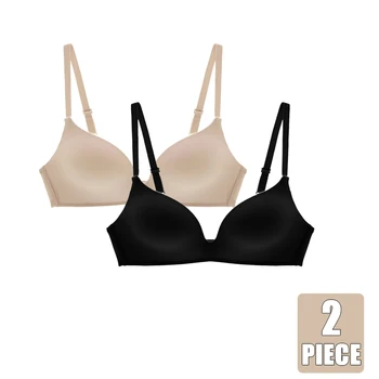 

2 Pieces Seamless Women's Underwear Bra Top Wireless Bras Push Up Thin Cotton Brassiere Small Breast Sexy Bralette Easy Comfort