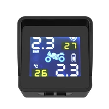 Солнечная система контроля давления в шинах мотоцикла с ЖК-дисплеем, интеллектуальный внешний датчик, монитор в реальном времени