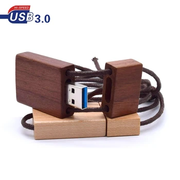 

Customized Maple Wood/Walnut Wooden Pen drives 4gb 8gb 16gb 32gb usb 3.0 USB Flash Drive Pendrive with Rope Customer Logo Gift