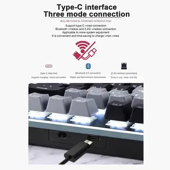 Gaming Mechanical Keyboard Type-C interface Three-mode For Gamer PC Connection Backlit Laptop USB Mix LED RGB/ Anti-ghostin F6P6
Gaming Mechanical Keyboard Type-C interface Three-mode For Gamer PC Connection Backlit Laptop USB Mix LED RGB/ Anti-ghostin F6P6