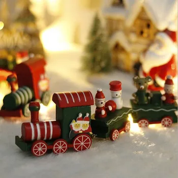 

Home Christmas Train Office Ornament Display Accessory Creative Wooden