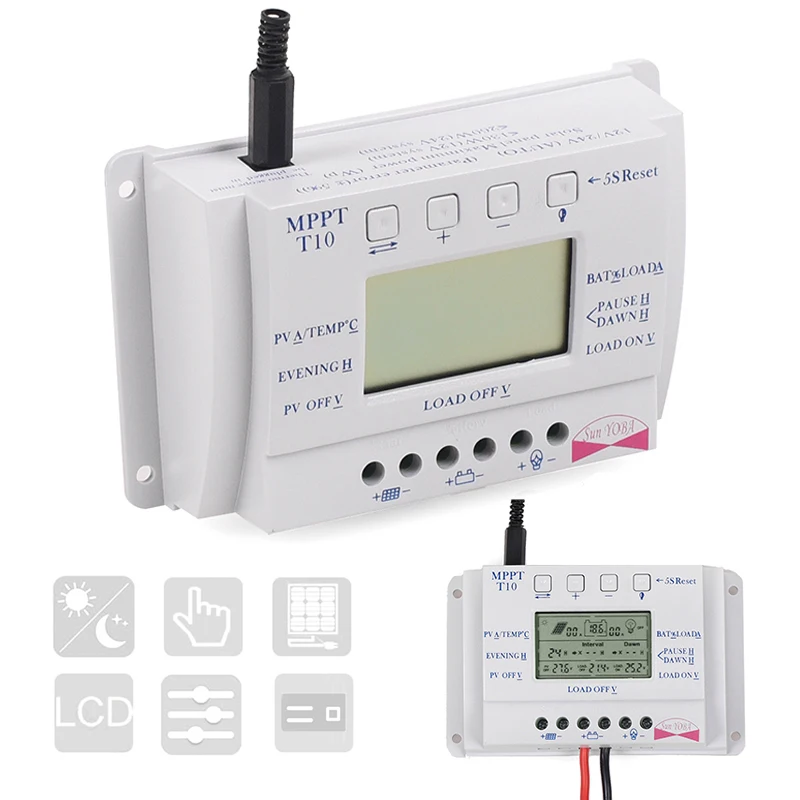 12 V/24V10/20 Вт, 30 Вт, 40A со слежением за максимальной точкой мощности Авто ЖК-дисплей Дисплей регулятором солнечного заряда Регулятор Управление; с нагрузка в сдвоенном колесе таймер Управление для уличный светильник