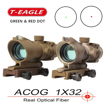 

Trijicon T-eagle ACOG 1x32 Optical Rifle Scopes Spotting red dot M416 Reticle With 20MM Mounts riflescope hunting optics sight