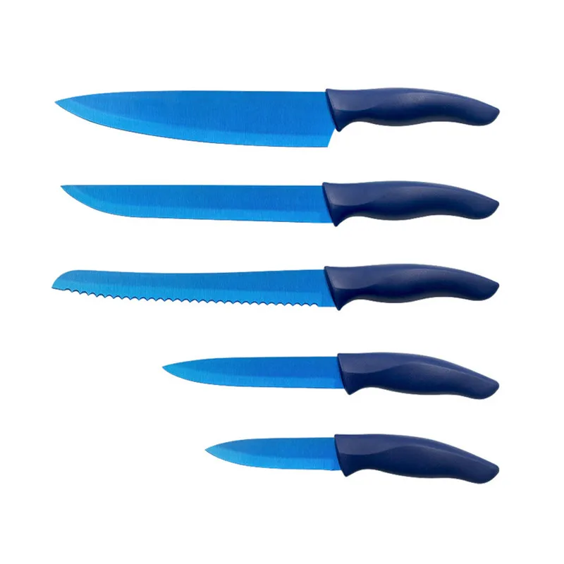 Wanbasion Blue Professional Stainless Steel Kitchen Knife Set - 6