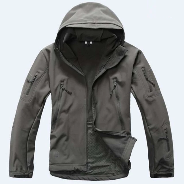 grey jacket Тактическая куртка софтшелл водонепроницаемая ветрозащитная куртка Армейский Камуфляж уличная спортивная походная верхняя одежда - Цвет: grey jacket