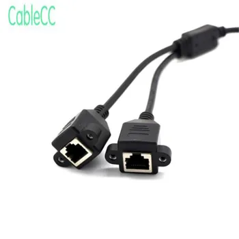

RJ45 1 Male to 2 Female Port Ethernet Network Cable Splitter Extension Connector RJ45 a second line with ears