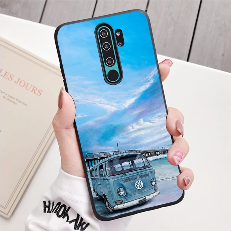 Combi Van Surf black Silicone Phone Case For Redmi note 9 8 7 Pro S 8T 7A Cover xiaomi leather case charging