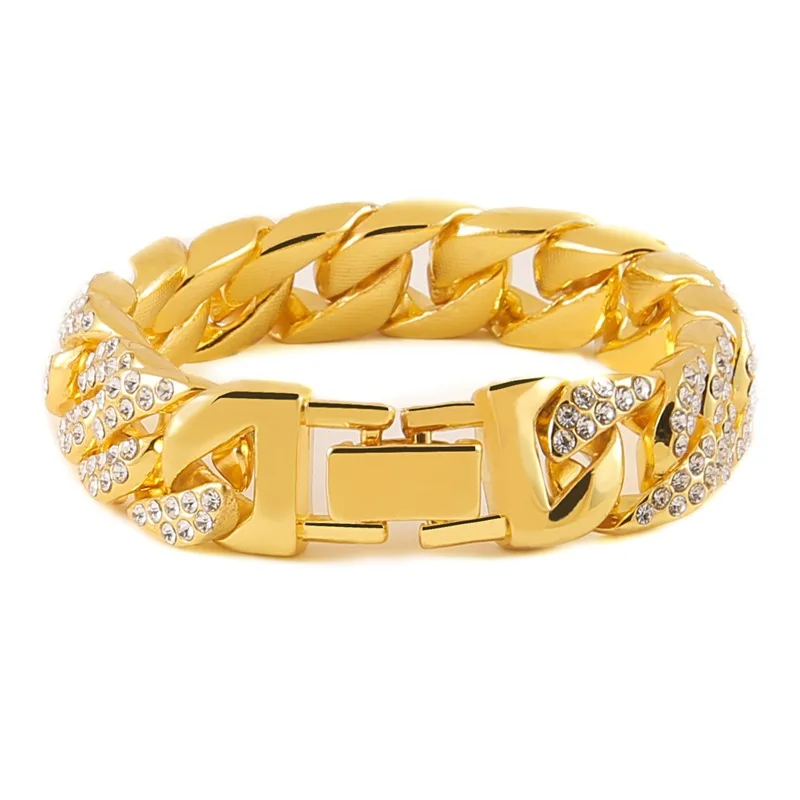 Куба цепь Прямая с фабрики Amazon Европа и Америка хип-хоп бренд браслет высококачественный мужской хип-хоп браслет аксессуары