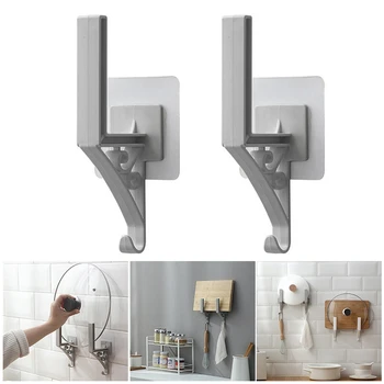 

1 Pair Plastic Kitchen Rack Wall-Mounted Chopping Board Cutting Board Rack Free Punch Pot Cover Storage Rack DC156