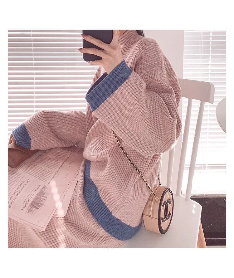 Autumn Winter Women's Sweater Knitting Set Long-sleeved Pullover and Skirt Suit Korean Sweater Set 2-piece Set Skirt Women 9736