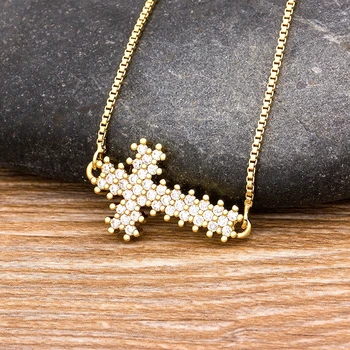 

New Fashion Cubic Zirconia Gold Cross Necklace Top Quality Crystal Cross Pendant Long Chain Necklace Copper CZ Christian Jewelry