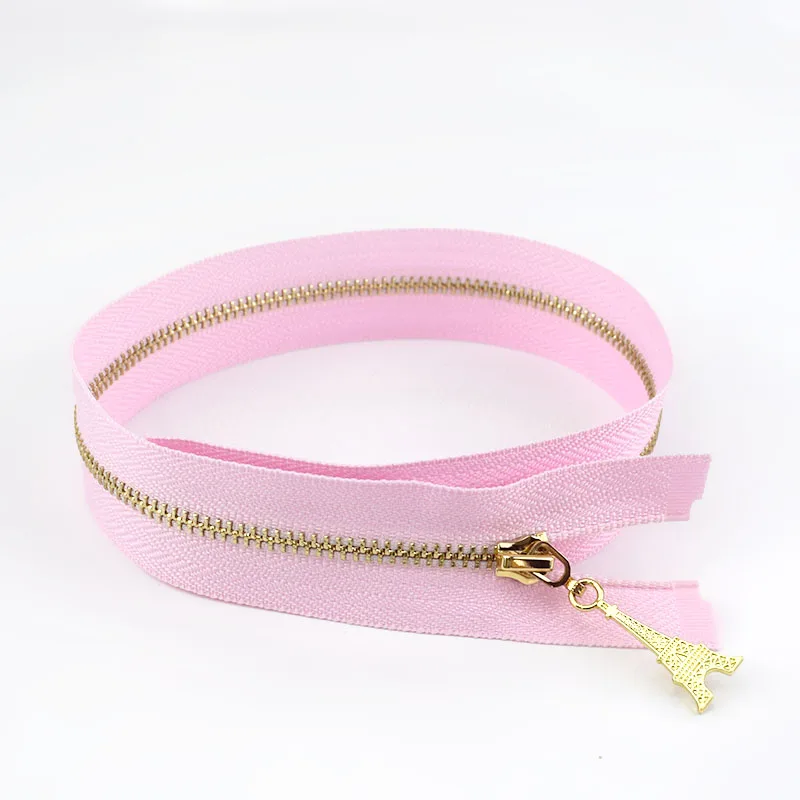 2/5 шт 3# металлическая молния 40/50/60/70 см DIY Съемник с застежкой-молнией Костюмы аксессуар золотые молнии открытый конец застежки-молнии для шитья ZA042 - Цвет: pink