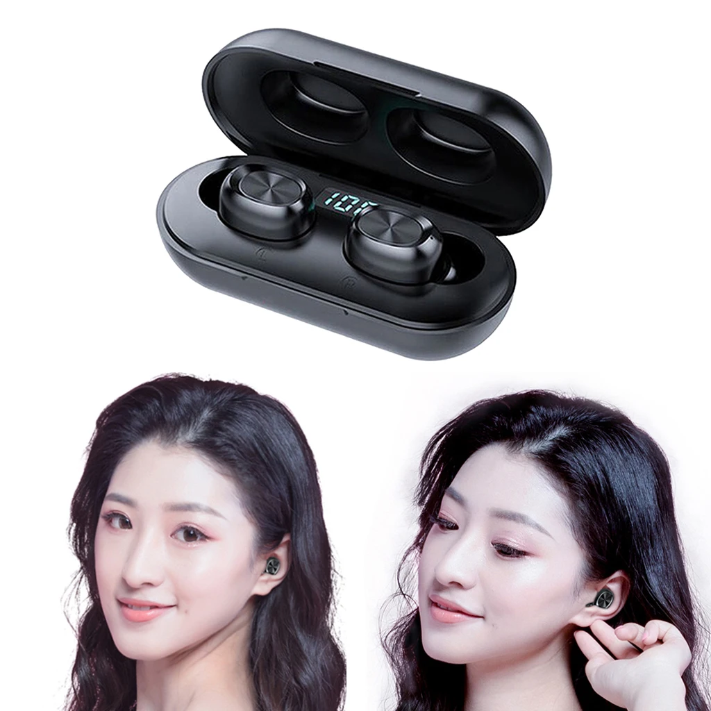 Bluetooth Wireless Earbuds, B5 TWS Wireless Earbud Headphones in-Ear Earphones with Charging Case