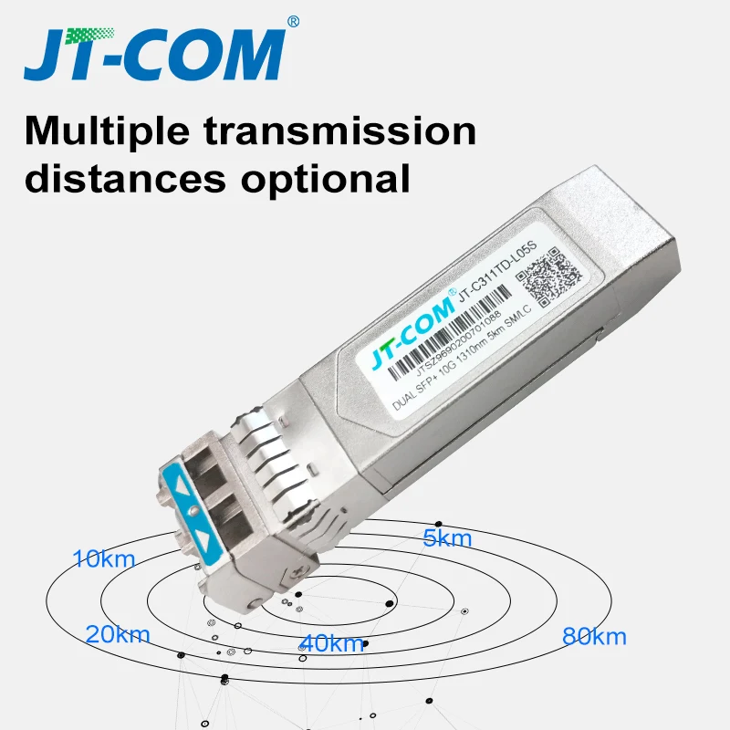 Модуль 10G SFP + duplex LC однорежимный модуль 2 ~ 80 км волоконно оптический 1310 нм с