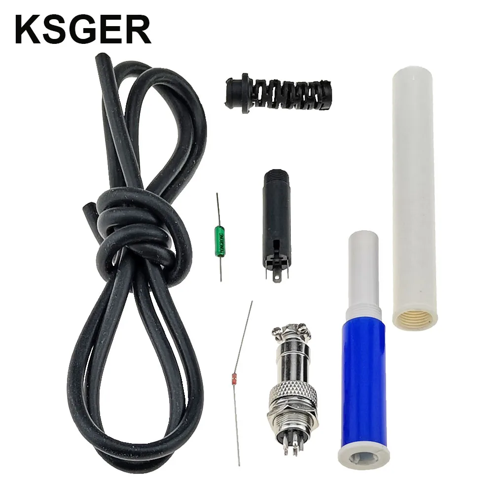 Color 4 KSGER T12 комплекты кистей ABS FX9501 ручка для STM32 OLED паяльная станция Советы Инструменты для ремонта силиконовый кабель GX12-5 сна - Цвет: Color 4