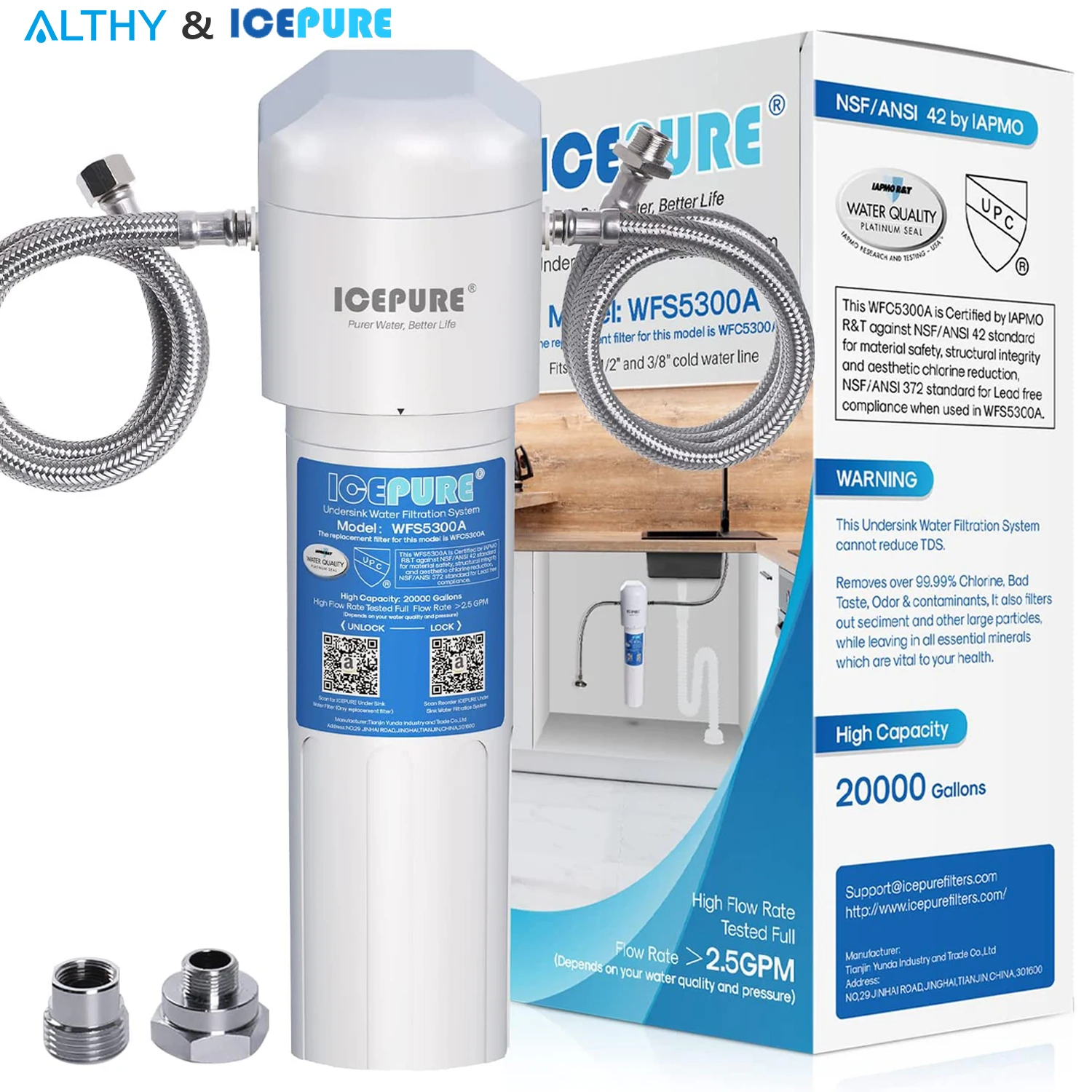 ICEPURE Under Sink Drinking Water Filter Purifier -NSF/ANSI Certified Direct Connect Counter Drink Filtration System | Бытовая техника