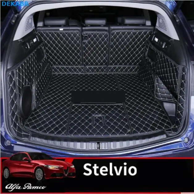 Для Alfa Romeo Stelvio 2017 2018 2019 автомобильный багажный коврик Кожаный полный задний