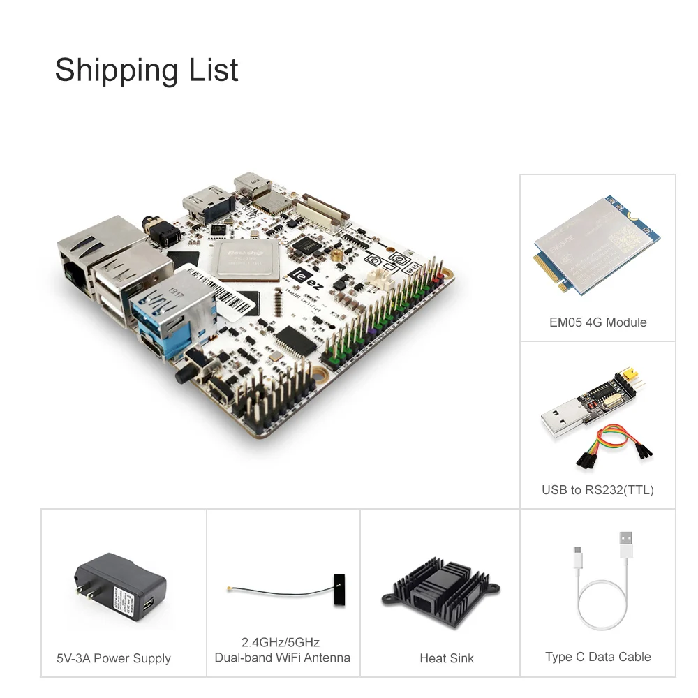 Smartfly Leez SBC P710 Rockchip RK3399 Android 9,0 ARM Cotex шесть ядер SBC/одноплатный компьютер 4 Гб+ 16 ГБ с Ubuntu Debian - Комплект: Bundle5