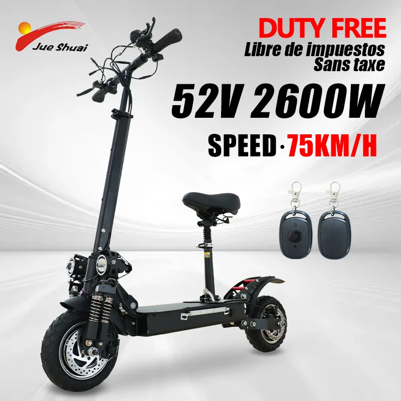 52V Dual Motor E scooter 75 km/h Fast Hoverboard 10 pollici Big Wheel  Skateboard con sedile telecomando 2000W scooter elettrico|Scooter  elettrici| - AliExpress
