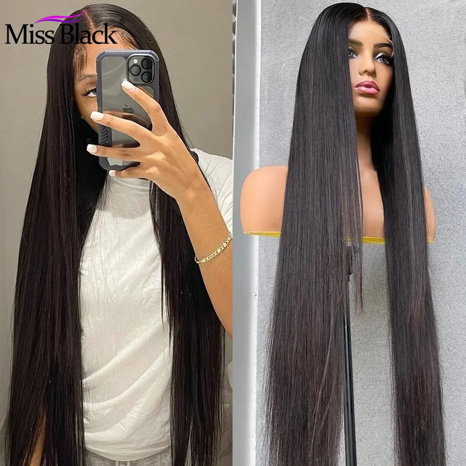 

Brazilian Glueless Straight 4x4 Lace Front Human Hair Wigs Swiss Lace Closure Wig Baby Hair Pre Plucked Natural For Black Women