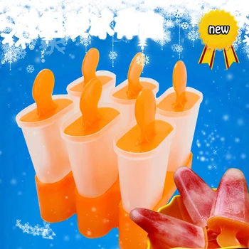

DIY Ice Cream Tools Popsicle Mold Lolly Tray Pan Kitchen Randomly Color 6 Cell Frozen Ice Cube Molds Maker Cooking Tools