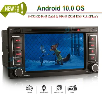 

7" Octa-Core DSP Android 10.0 GPS SATNAV TOUCHSCREEN AUTORADIO Car DVD CarPlay & Auto GPS 4G DAB+ for VW TOUAREG T5