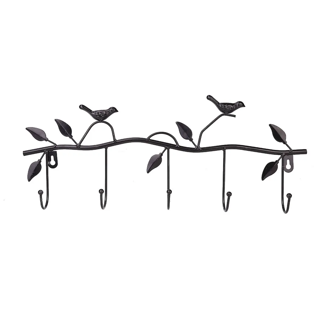 Крючок Вешалка птица стиль металлический органайзер 3 цветные декорации пальто/шляпа/сумка для хранения дома организации Одежда Крючки для полотенца халата - Цвет: Black