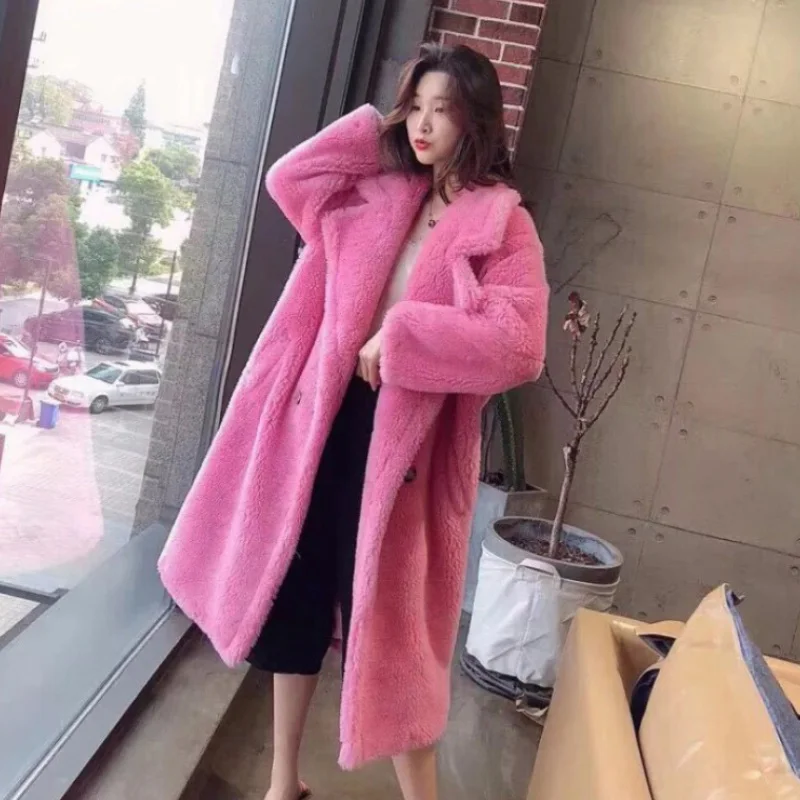 Women's Fur Teddy Bear Coat Plush 2021 Spring Winter Oversize Long