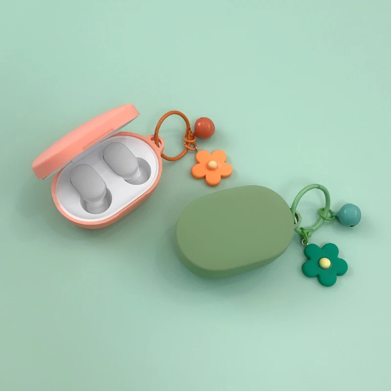 Брелок "Цветок" чехол для наушников с крючком для Xiaomi Redmi AirDots чехол беспроводной Bluetooth чехол для наушников Мягкий чехол