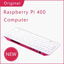 Raspberry pi 400 kit de computador pessoal incluem fonte de alimentação, teclado, cartão sd, suporte do mouse duplo hdmi 4k wifi bluetooth
