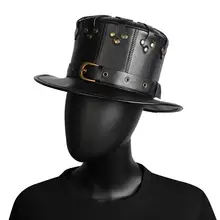 Puntelli per Costume Cosplay gotico Steampunk Steampunk in pelle PU rivettata nera per adulti