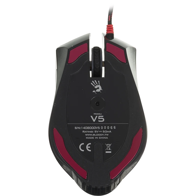 Мышь A4 Bloody V5M черный оптическая(3200dpi) USB игровая(8but