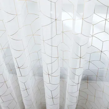 

Drape Hotel Geometric Panel Metallic Trellis Home Decor Living Room Modern Window Curtain For Bedroom Shade Tulle Romantic Vibe