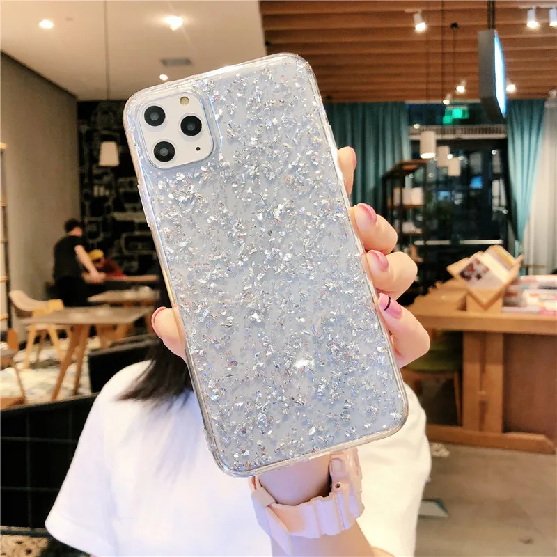 Silver Золотой фольгированный чехол с блестками для iphone 11 pro max 6 6S 7 8 Plus, разноцветный чехол для iphone X XS XR XS Max, чехол для телефона s - Цвет: Silver
