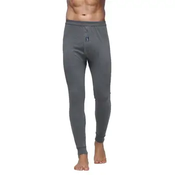 

Men Casual Solid Mid Waist Slim Fit Pants Long Johns Thermal Trousers Leggings Standard Winter/Spring/Autumn