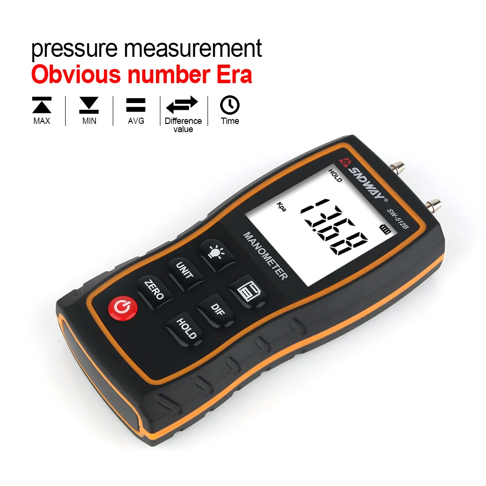 Description Picture 5 of itemSNDWAY Digital Manometer Air Pressure Gauge Pressure Gauges Differential Natural Gas Pressure Gauge Meter Measurement SW-512B