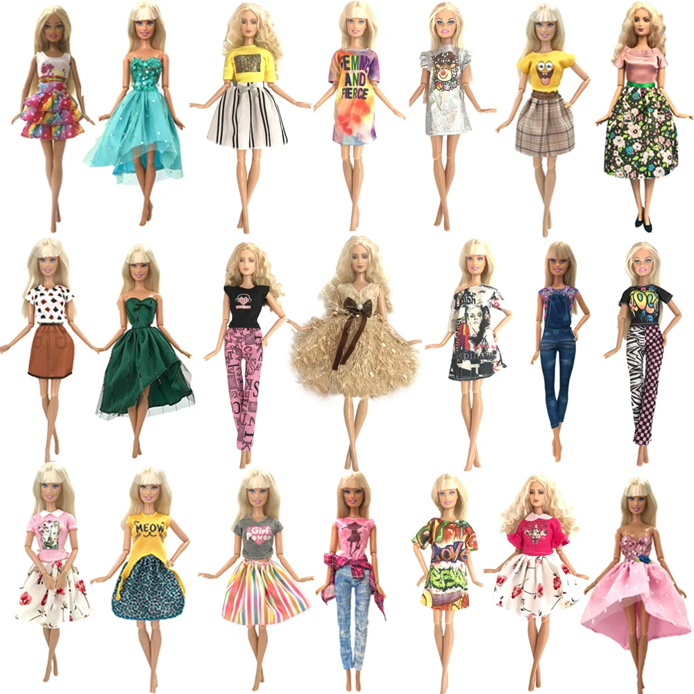 NK 1 Set Fashion Dress For Barbie Clothes Doll Accessories Daily Wear Outfits Casual Skirt Shirt Dollhouse Toys JJ doll clothes barbie doll clothes