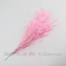  Natural turkey torn flat hair dyed light pink made into 30-35CM wire flower DIY craft performance costume feather 