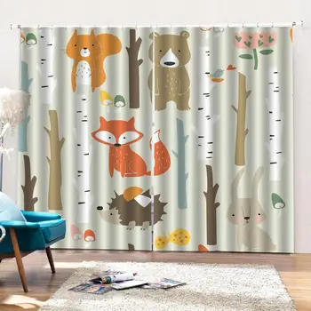 

cartoon curtains Luxury Blackout 3D Window Curtains For Living Room Bedroom Customized size kids curtains