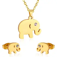 

LUXUKISSKIDS Dubai Wedding African Jewelry Sets Gold CZ Elephant Pendant Necklaces Earrings For Men/Women Fashion Jewelry sets