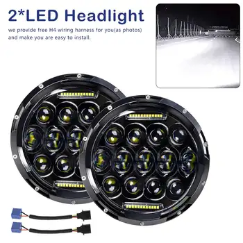

Applicable for Jeep Lada Niva 7 inch led headlights 2 pcs 75w modified headlights car driving light