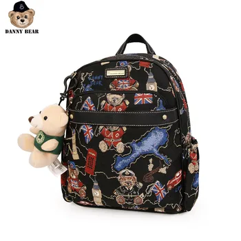 

Danny Bear Travel Bear Print Bagpack Fabric Casual Backpack Fashion Student Bag College Vintage Casual Backpack DMDB9115042-188B