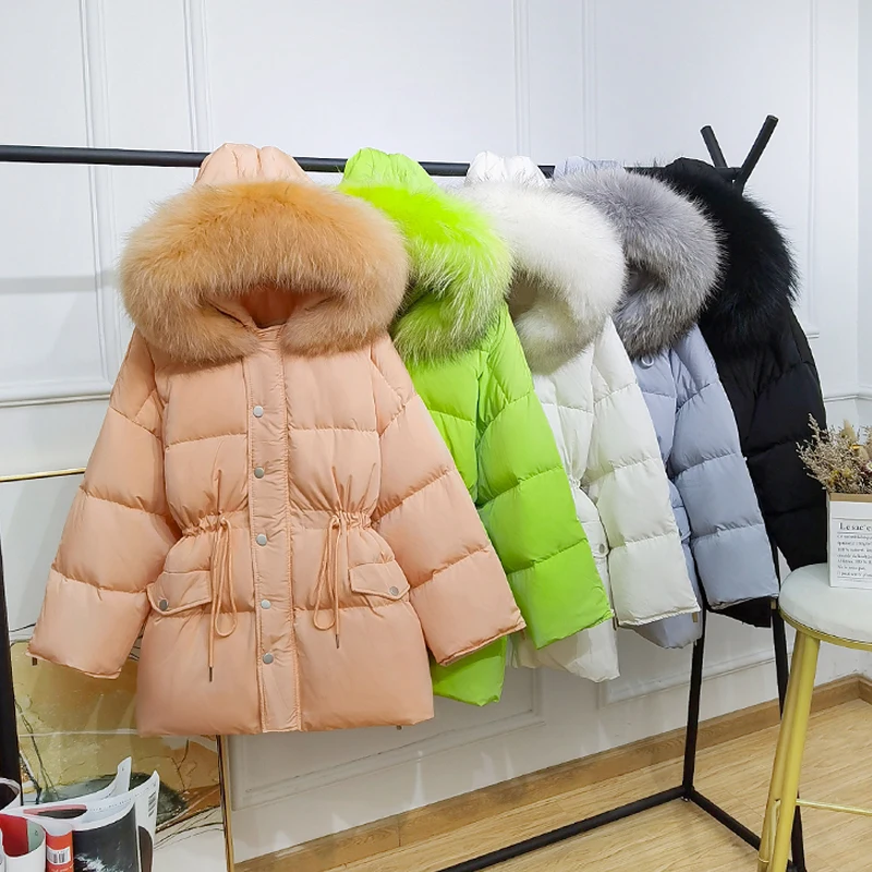 Janveny Women's Down Jacket Winter Large Natural